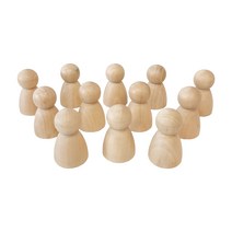 지아지조 레인보우 우드 인형 친구들 12pcs, 우드컬러