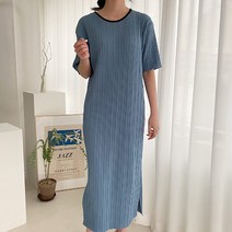 퍼니걸스 6381 루즈핏 배색 라운드 주름 플리츠 롱 원피스 여성의류