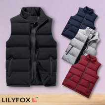 릴리폭스 쌀쌀한 간절기 남성 패딩조끼 가벼운 기본스타일 패션템
