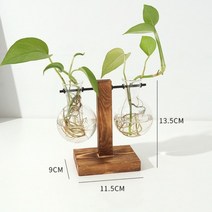 유리 꽃병 테라리움 수경식물 키우기 수경재배 투명 화병 실내화초 유리 탁상 책상 사무실 홈 장식, H형