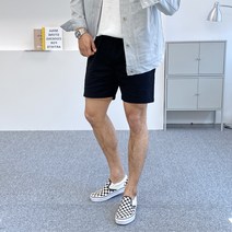 간빠레 남성용 베이직 4부 허리밴딩 린넨 반바지