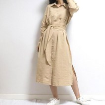 다나나나 스트라이프 셔츠 롱 원피스