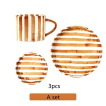 식기 접시세트 빈티지 크리에이티브 세라믹 커피 컵 접시 조합 국내 식수 아침 차 도매, 4.A set