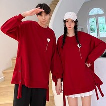 기모 도톰 루즈핏 맨투맨 커플 맨투맨 커플룩