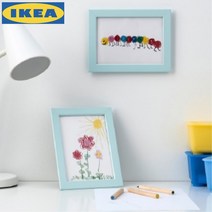 이케아 FISKBO 피스크보 액자 13X18CM 블랙 액자틀, 라이트블루