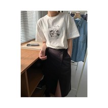 와이케이하우스 Acme Ground 여름면 반팔 티셔츠 여성 미키 영어 편지 인쇄 느슨한 라운드 넥 30363_70033