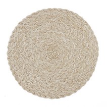 앤트 원형 니트 라탄무늬 테이블매트, 원형38cm, 베이지
