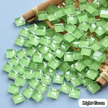 300g/10.58oz (약. 300pcs) 유리 모자이크 타일 1cm/0.39in 사각형 공예 DIY 만들기 재료 0.4mm/0.15in 두께, 300g-10.58oz, Light Green