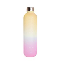 시간 마커가있는 1L 물병 32 OZ 동기 부여 재사용 가능한 피트니스 스포츠 야외 여행 Leakproof BPA Free F, 06 Yellow Purple
