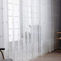 쉬폰커튼 차르르커튼 24평 35평 거실커튼 embroidered floral white tulle window screen curtain for living room 침실 쉬어