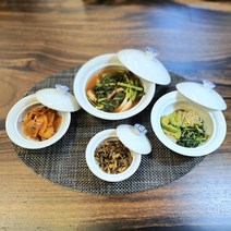 백자 목단 핸드메이드 도자기 뚜껑그릇 반찬그릇 다식그릇, 소