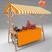 이동식 가판대 진열대 플리마켓 행사장 축제 야외 노점, P.노란색150x60x200(천장보+테이블보)