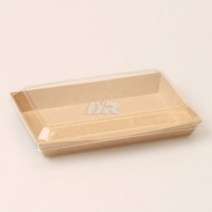[두레] DR-16호 500개 / 코스트코 이마트 트레이더스 투썸 뚜레쥬르 종이 크라프트 밀키트 포장 용기 트레이 튀김 꼬치 만두 토스트 산적 꼬치 배달 중 중형 즉석 도시락 박스, 용기만 (500개)