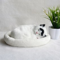 숨쉬는고양이 잠자는 고양이분양 입양 고양이인형 선물 소품샵 머펫은 시뮬레이션 고양이 플러시 장난감 4, 숨쉬는 검은귀 고양이 TY007