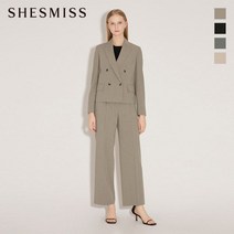쉬즈미스 더블 버튼 피크드라펠 크롭 재킷 SWSJKM11030