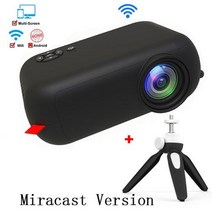 Salange 미니 프로젝터 A10 480360 픽셀 미니 비머 지원 1080P 휴대용 USB 비디오 프로젝터 홈 시어터 키즈 선물 시네마, BK Miracast Tripod+EU 플러그