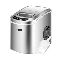 VIVOHOME 전기 휴대용 소형 수조 자동 아이스 큐브 제조기 핸드 스쿠프 및 자체 청소 기능 26lbs/Day Silver, 26lbs/일_은