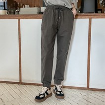 로로텐 스트링 밴딩 면 조거팬츠 일자핏 여성 빅사이즈
