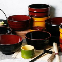칠기 멜라민 일식 면기 라면 우동 국수 모밀 소바 라면기 우동기 돈부리 덮밥 그릇, 선택09-모밀 면기 대 골드