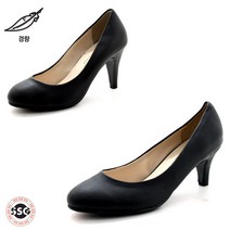 [힐굽 6.5cm // 8cm] *당일발송* 국내제작 가볍고 발볼편한 착화감좋은 여성 펌프스 기본민자 둥근코 블랙 정장 수제화 구두