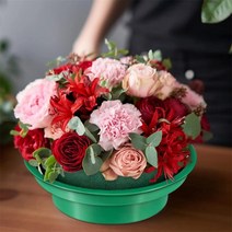 조화꽃다발 튤립 안개꽃 미니조화화분 1/3/6 Ps 꽃꽂이 키트 라운드 꽃 거품 단일 디자인 그릇 테이블 중심, 01 1ps