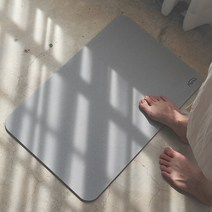 (라이크홈)규조토 발매트 그레이 S 돌매트 제습 세척 물흡수 디자인 인테리어, 수분순삭 규조토 발매트_그레이(S)