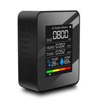 5 in 1/3 in 1 디지털 CO2 미터 대기 질 모니터 온도 습도 측정기 이산화탄소 TOC HCHO 감지기 CO2 센서, 02 5 in 1 Black