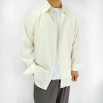로니제이 남자 봄 가을 싱글 폴리 카라 오버핏 셔츠