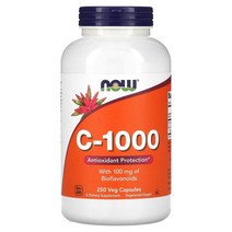 나우 푸드 C-1000 바이오플라보노이드 100mg 아스코르브산 베지 캡슐 250정, 100 개