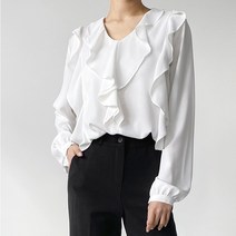 쉬폰 더블 프릴 블라우스