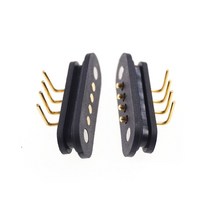 단자대 스프링 장착 마그네틱 포고 핀 커넥터 5 쌍 4 피치 2.5mm 스루 홀 앵글 암수 2A 36V DC 전원 충전, 한개옵션0