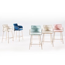 큐리 벨벳 홈바의자 식탁 카페 인테리어 디자인 높은 골드, 블루