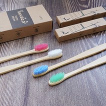 자연사랑 대나무 칫솔 4개입/박스 Bamboo 생분해성 오가닉 미세모 판촉 선물용, 대나무칫솔(4p)1개