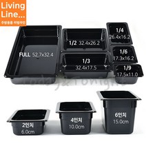 Kitchen 플라스틱 업소용 블랙 밧드 세트 바트 밧트 식당 반찬통 냉장고 정리 용기, ♡PC블랙밧드 FULL♡, [ 6인치 뚜껑 포함 1개 ]
