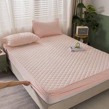 사계절매트리스커버 방수커버 호텔 100% 방수 매트리스 커버 퀼트 코튼 침대 단색 두꺼운 보호 시트 장착 퀸 사이즈