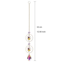 벽장식 풍경 금속 후프 문 선캐쳐 장식 바람 종소리 크리스탈 프리즘 행잉 레인보우 체이서 창 커튼 펜던트 홈 데코 선물, [15] 15