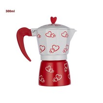 커피포트 드롱기 커피드립퍼 핸드드립주전자 커피머신 guret 150300450ml 커피 메이커 이탈리아 모카 커피 포트 알루미늄 모카 에스프레소 여과기 냄비 커피 주전자 카페, 하트 300ml, 협력사