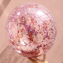 SKW 스팡글 팡팡 물놀이 비치볼 40cm (손펌프 증정), 핑크팡팡 60cm