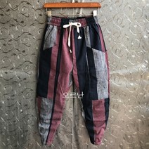 오르난 남자 면 마 밴딩 배기 바지 JC229