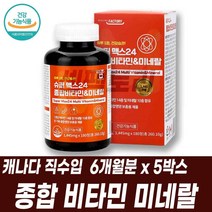 종합비타민 멀티비타민 고농축비타민 캐나다 건강보조식품 비타민B12 영양제 MULTIVITAMIN 비타민BC 비오틴 엽산 베타카로틴 부모님건강식품 할아버지생신선물 실버영양제, 6개월분 5박스