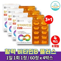 활력 비타민b 맥스 b8종 비타민 b군 bb6 비3 b6b12 복합체 비콤플렉스 thiamine pyridoxine 리보플라빈 알약 정, 4박스