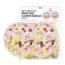 f20 145436 파티클럽 30CM 메탈스타 컨페티 풍선 5입 BB05 1봉, 상세페이지 참조, 상세페이지 참조