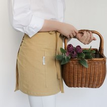 포홈 린넨무지 숏랩 하프앞치마 (8 color), 머스타드