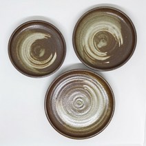핸드메이드 심플한 한국 도자기 그릇 하얀무늬 3종 접시 세트 집들이 부모님 선물, 하얀무늬 접시(대/중/소)