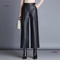 레트로 9부 오버핏 레더팬츠