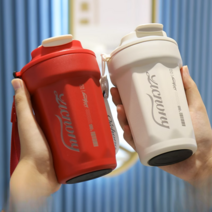 보온병 휴대용 물컵 콜드컵 보틀 텀블러, 트렌드 블랙 450ML (316 스테인리스 라이너)