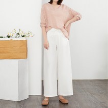 여성 린넨코튼 와이드밴딩 쿨팬츠