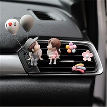 차방향제 Cute Lovely Couple Girl Boy Car Air Vent Solid Perfume Aroma Diffuser Distributor Fragrance, 02 CA359-2