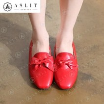 애슬릿 애슬릿 여성 라운드 왕 리본 로퍼 플랫 슈즈 단화
