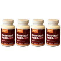 JARROW 판토텐산 B5 100정 4개 Pantothenic Acid 500 mg 100 VEG CAPSULES, 100개입